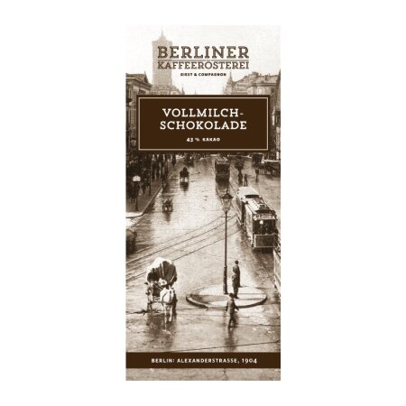 Nostalgietafel Nr. 6 Alexanderstra&szlig;e Vollmilch 37% von Berliner Kaffeer&ouml;sterei