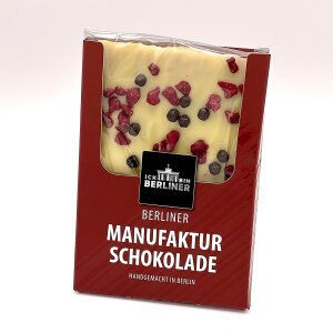 Manufakturschokolade wei&szlig; Himbeer Schoko 75g von...