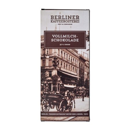 Nostalgietafel Nr. 1 Friedrichstra&szlig;e Vollmilch 37% Kakao Berliner Kaffeer&ouml;sterei