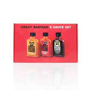 3 Saucen Set scharf Hot Sauce Auswahl der Berliner Manufaktur Crazy Bastard